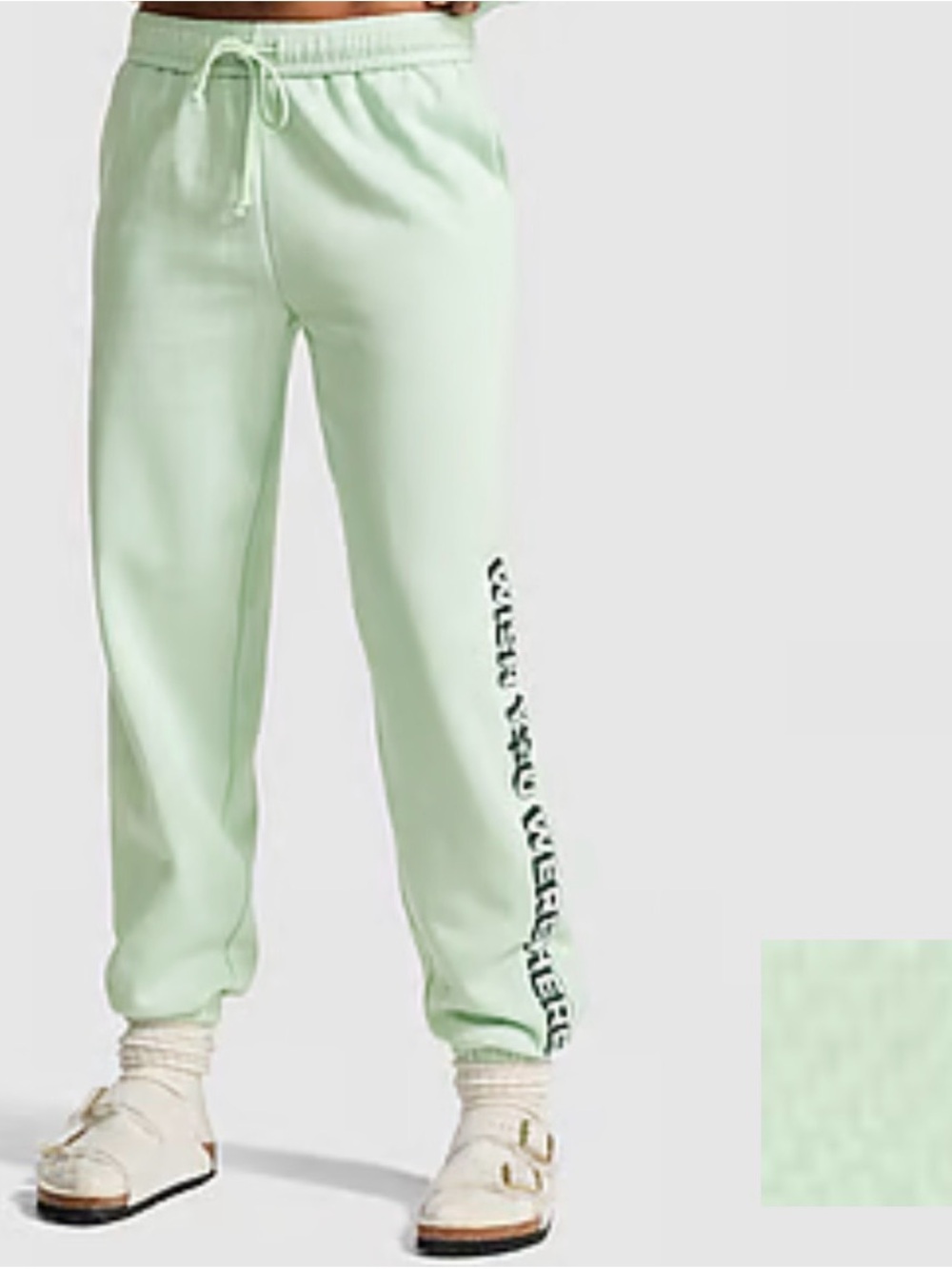 PINK Victoria's Secret Mint Green Logo Joggers